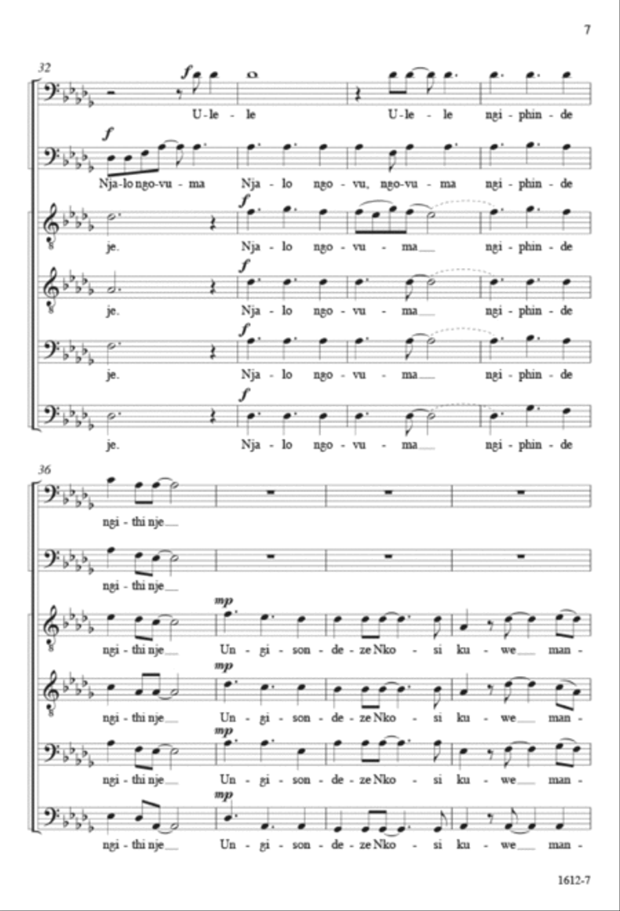 Mangisondele Nkosi Yam - TTBB octavo TTBB scores gallery preview page 6