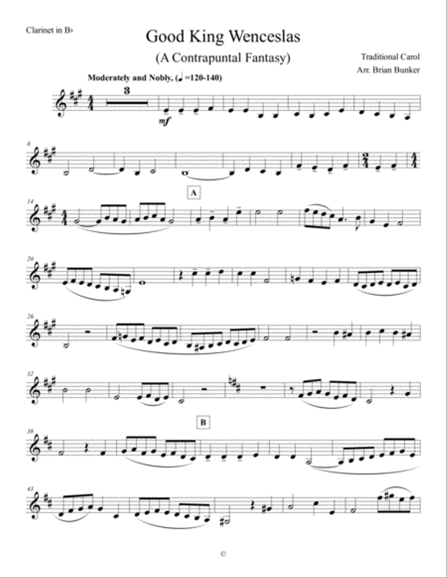 Good King Wenceslas - a Contrapuntal Fantasy Woodwind Quintet scores gallery preview page 5