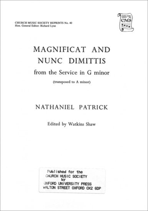 Magnificat and Nunc Dimittis (from Short Service in G minor)