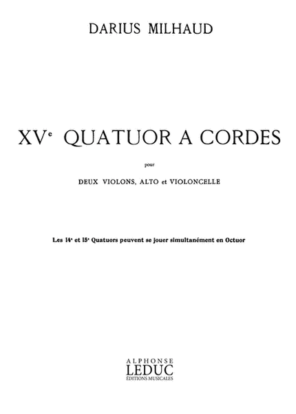 Quatuor à Cordes No.15, Op.291