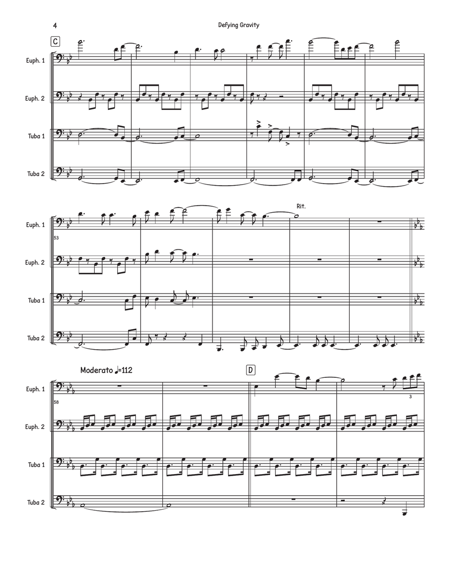 Defying Gravity Brass Quartet scores gallery preview page 4