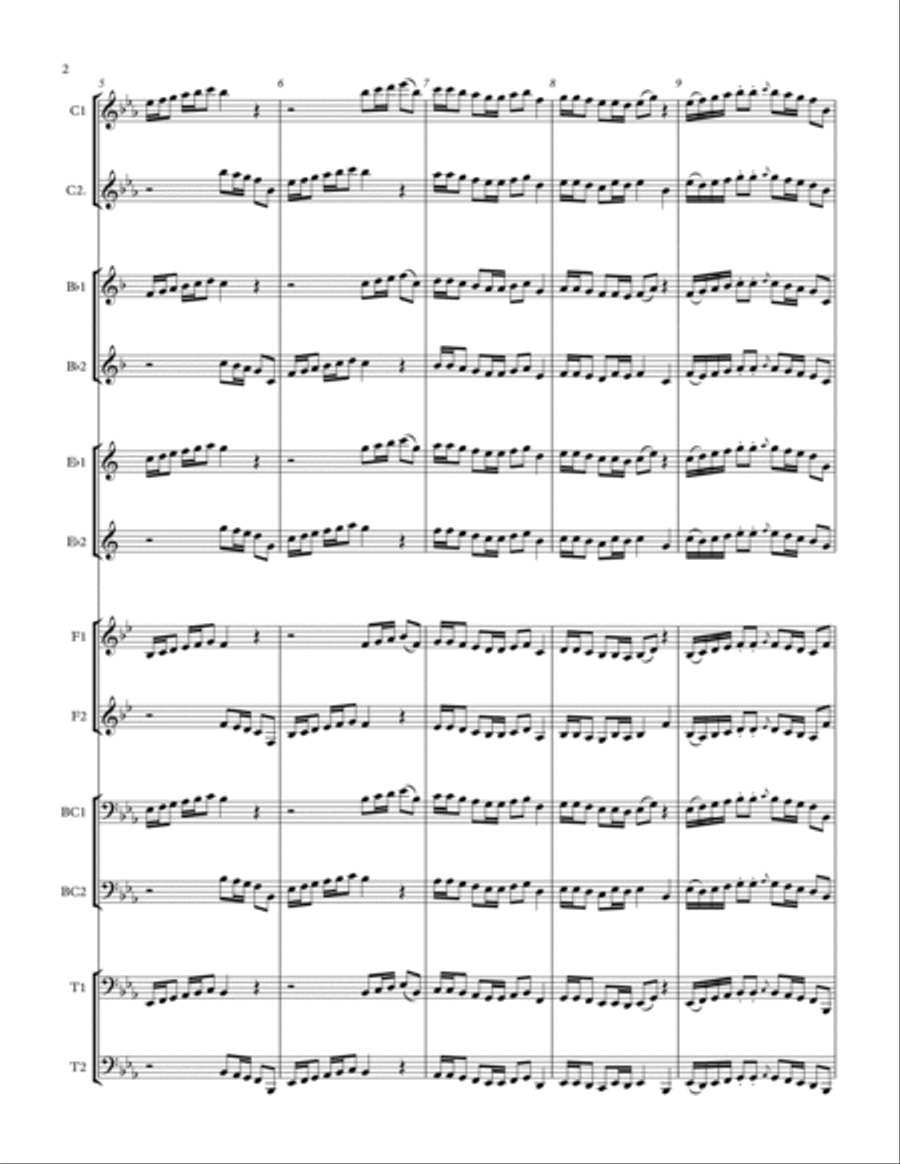 Seven Modes, Seven Duets - All Transpositions (for any two band instruments) Brass Ensemble scores gallery preview page 2