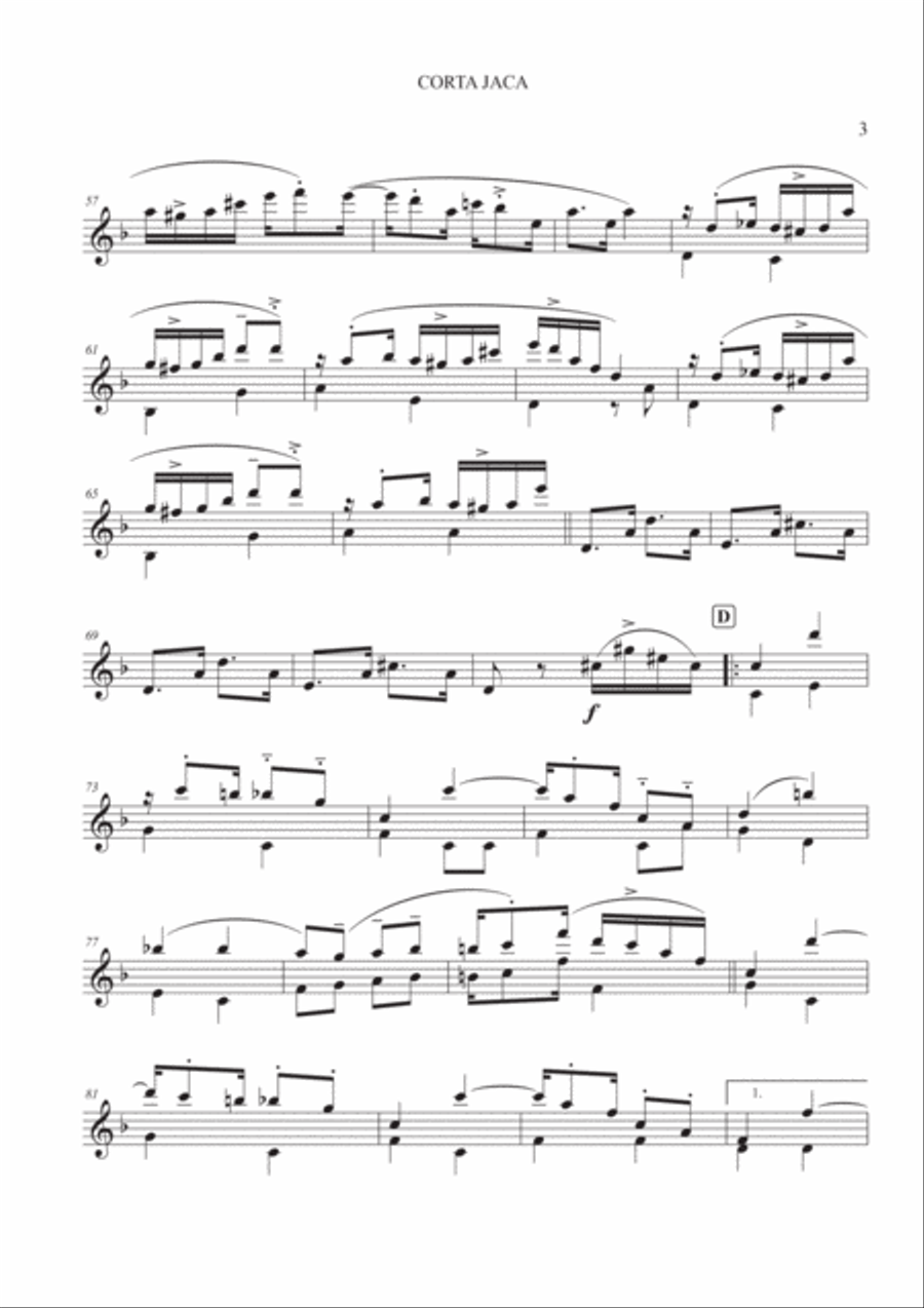 Corta Jaca (Gaucho) - Chiquinha Gonzaga for Baritone Saxophone Baritone Saxophone scores gallery preview page 3