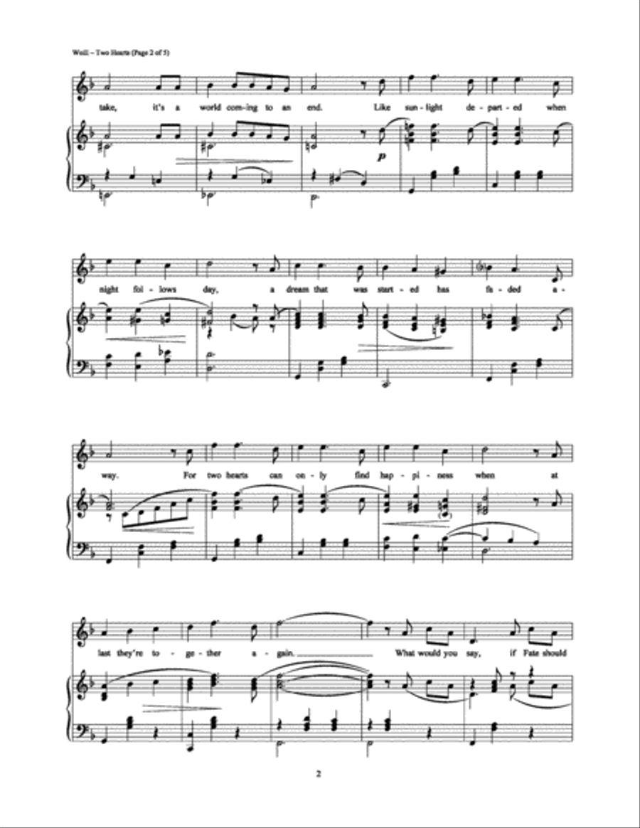Two Hearts Piano, Vocal, Guitar scores gallery preview page 2