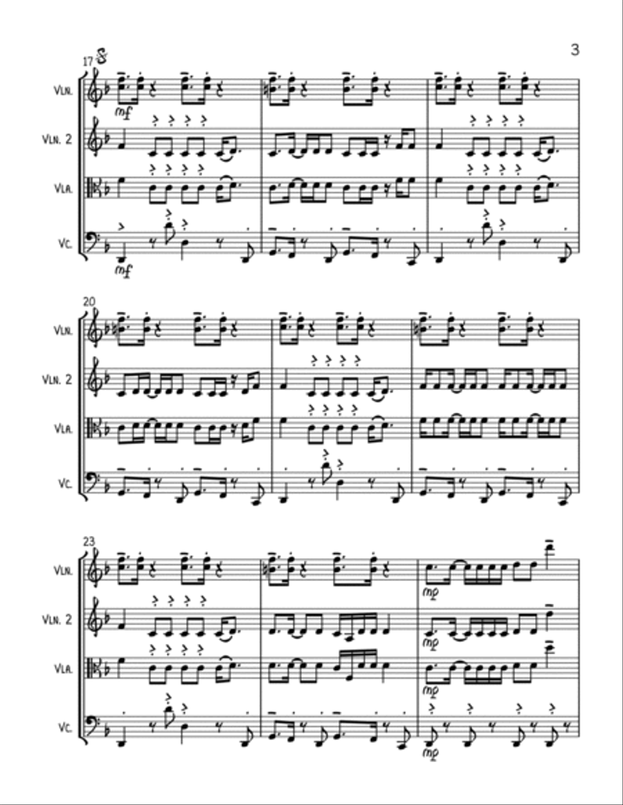 Uptown Funk String Trio scores gallery preview page 3