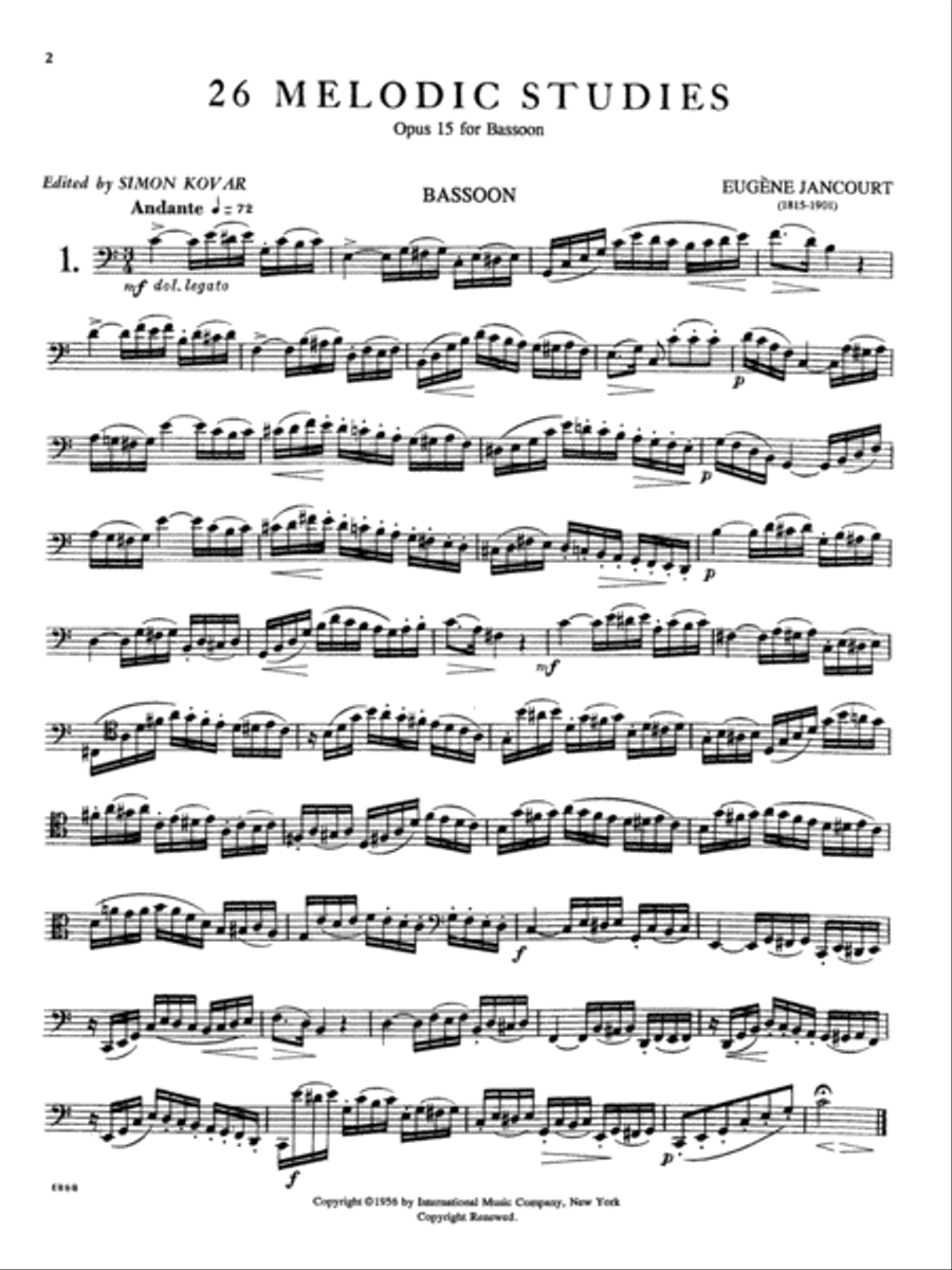 26 Melodic Studies, Opus 15 Bassoon Solo scores gallery preview page 2