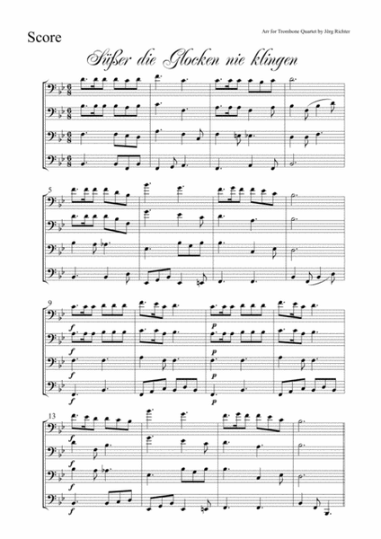 Sweeter the bells never sound (Süßer die Glocken nie klingen) for Trombone Quartet image number null