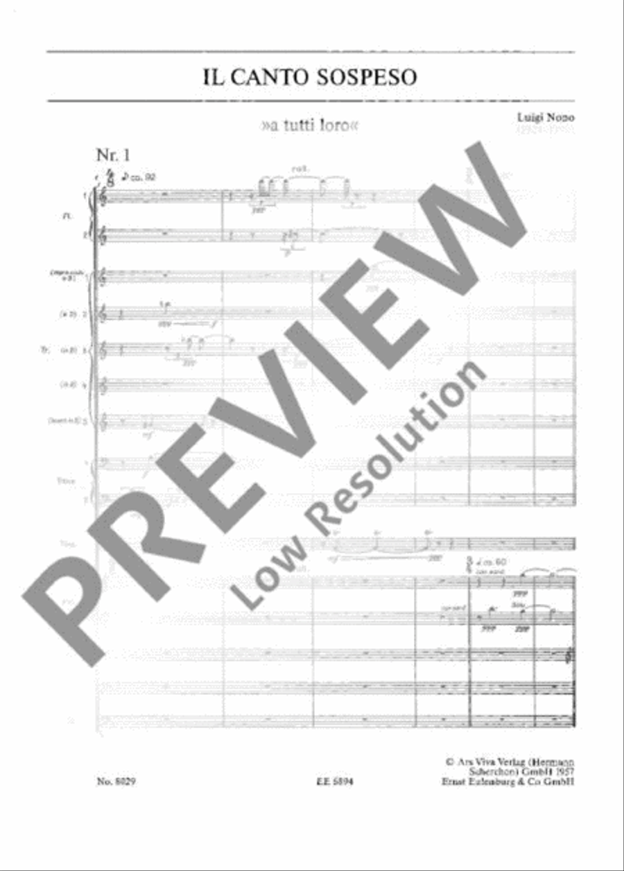 Il canto sospeso SSAATTBB scores gallery preview page 20