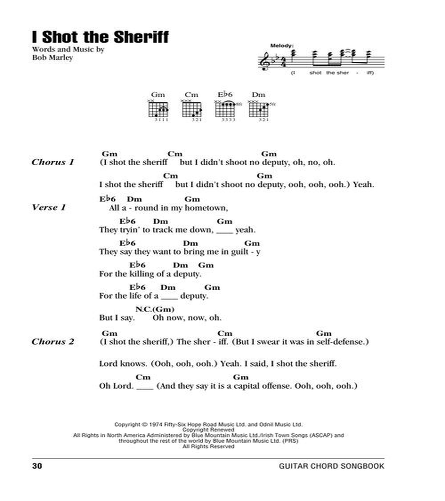 Bob Marley Guitar scores gallery preview page 6