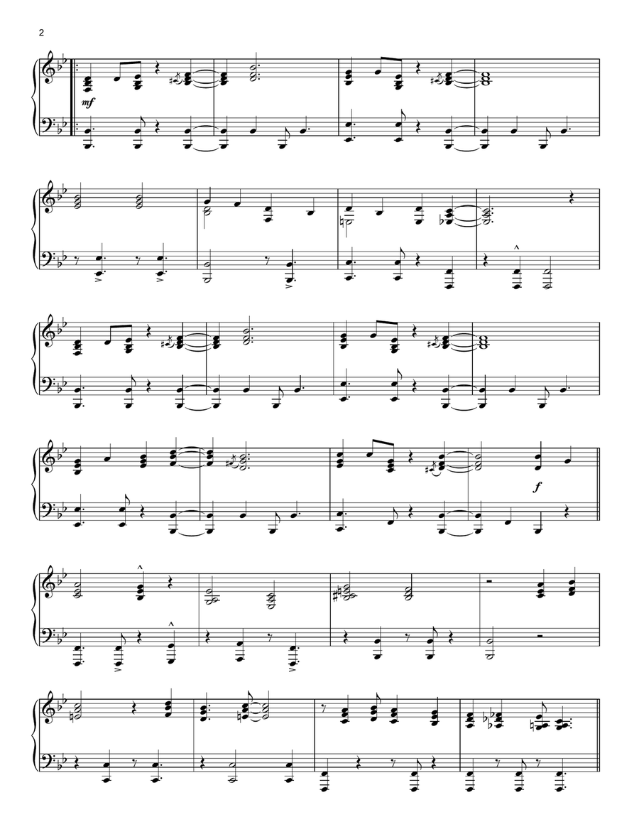 Zip-A-Dee-Doo-Dah (from Song Of The South) Piano Solo scores gallery preview page 2