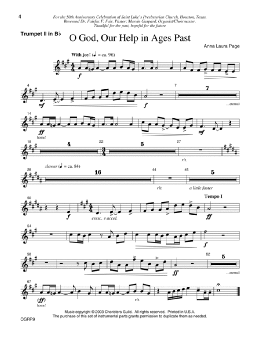 O God, Our Help in Ages Past Reproducible Parts Voice scores gallery preview page 4