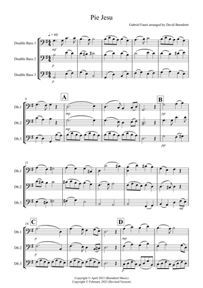Pie Jesu (from Requiem) for Double Bass Trio