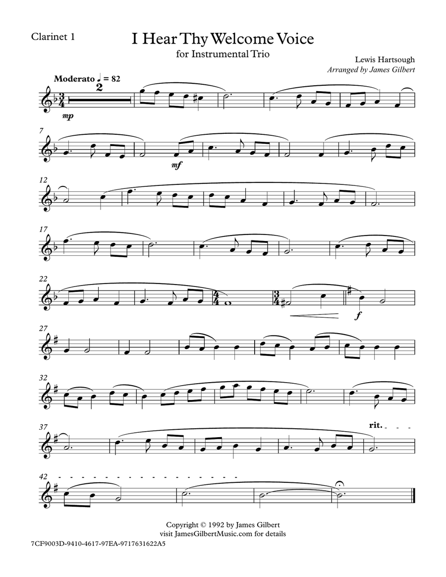 I Hear Thy Welcome Voice Woodwind Trio scores gallery preview page 4