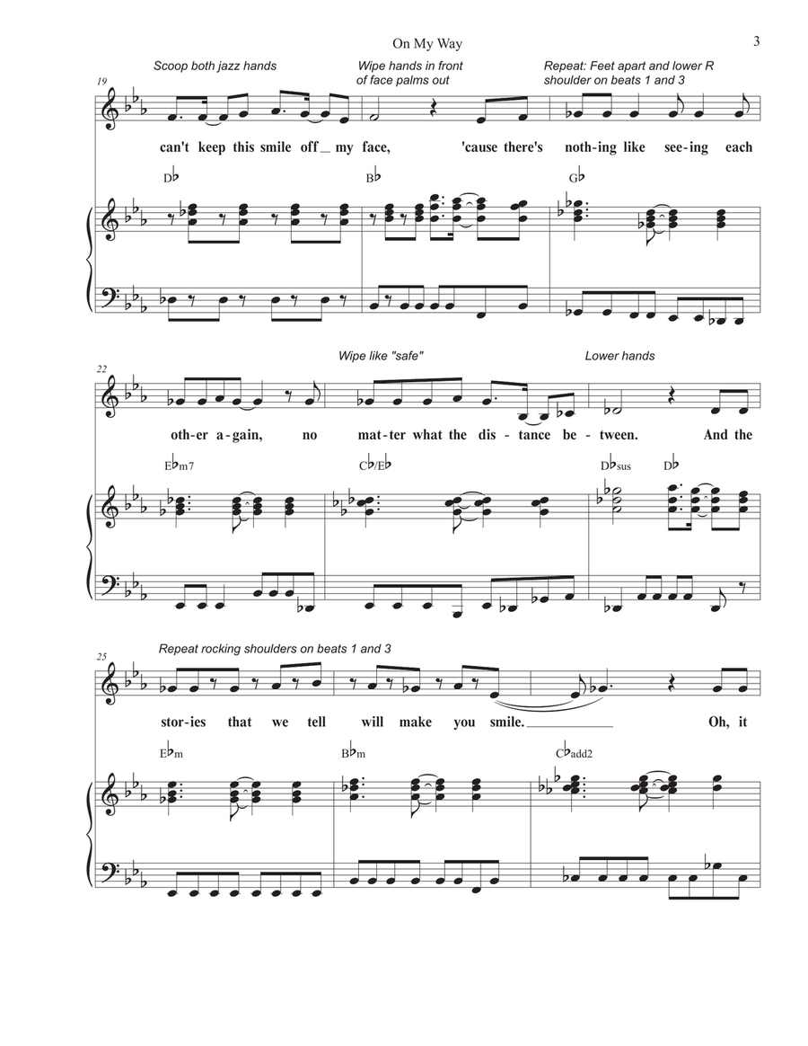 On My Way Unison Choir scores gallery preview page 3