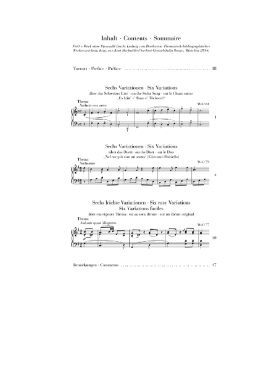 3 Variation Sets: WoO 70, 64, 77 Piano Solo scores gallery preview page 2