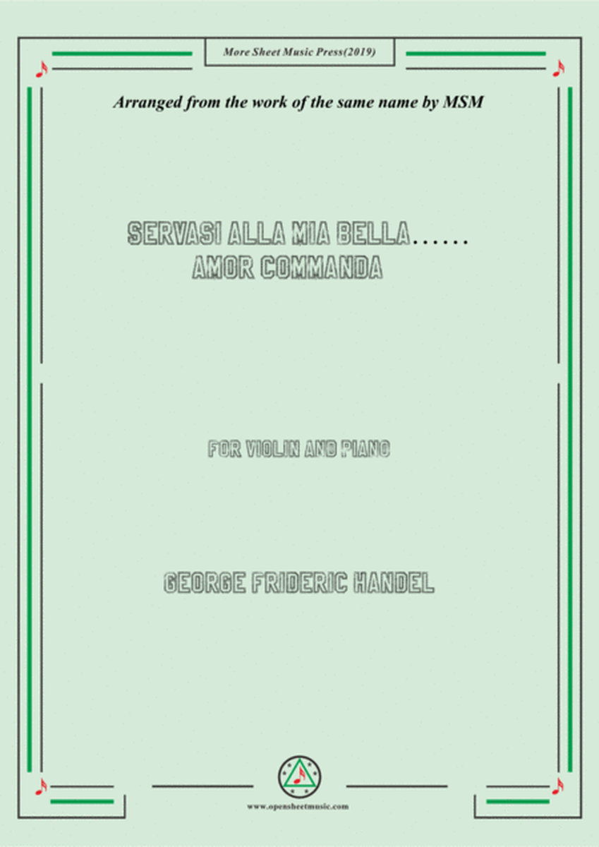 Handel-Servasi alla mia bella…Amor commanda,for Violin and Piano image number null