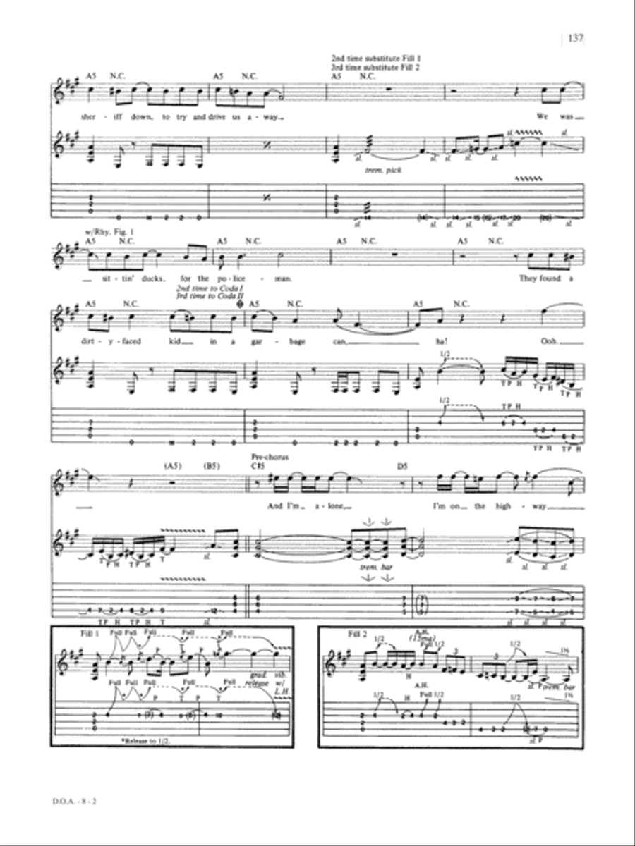 D.O.A. Guitar Tablature scores gallery preview page 2