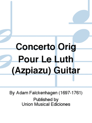 Concerto Orig Pour Le Luth (Azpiazu) Guitar