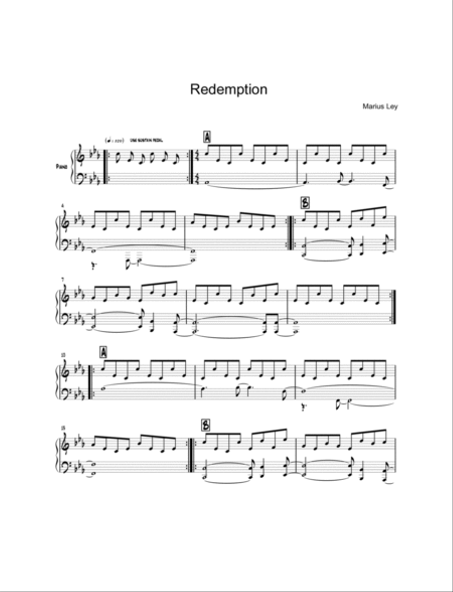 Marius Ley - Redemption EP (Sheet Music) Piano Solo scores gallery preview page 3