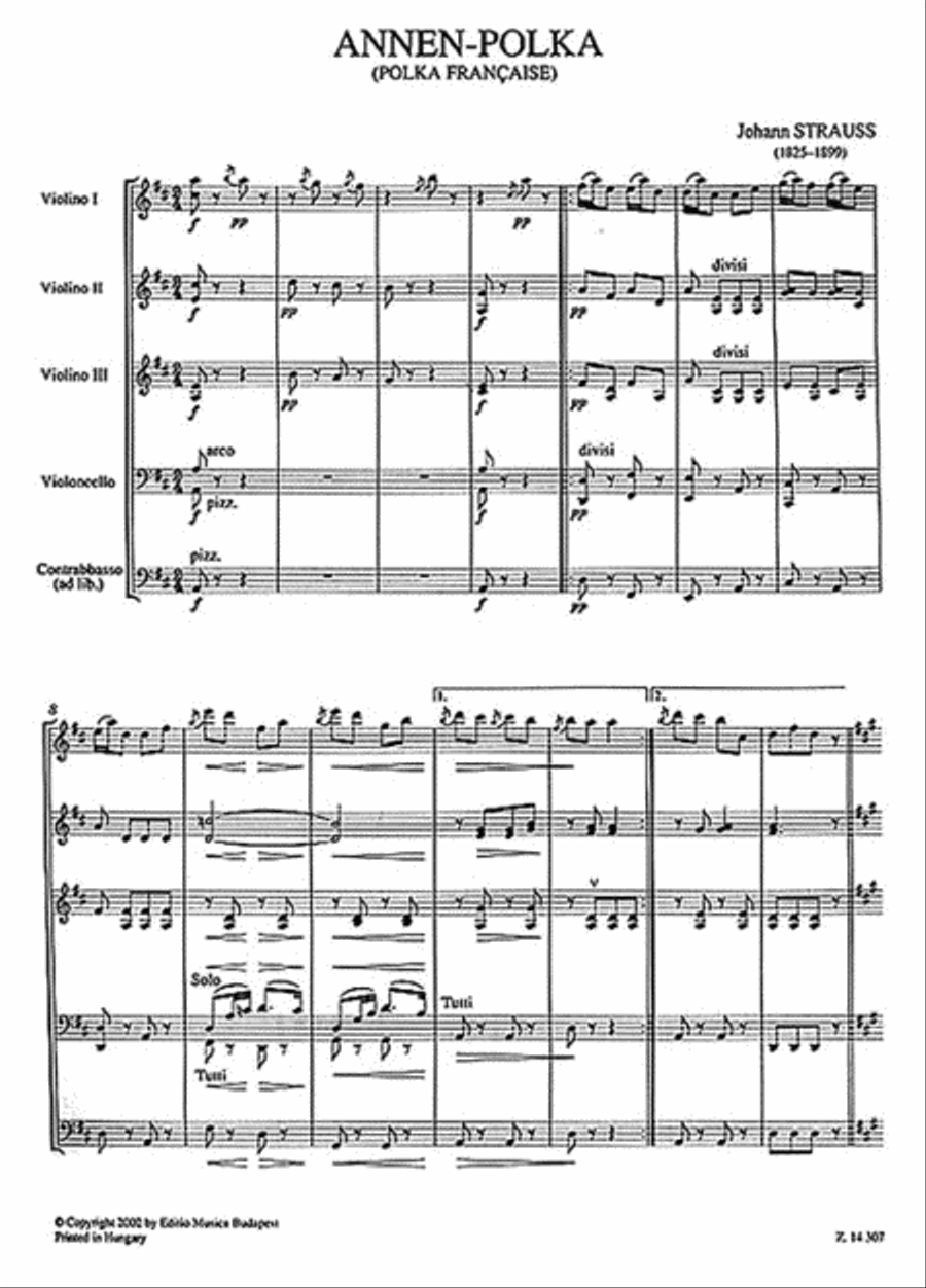 Two Polkas, Radetzky-Marsch Orchestra scores gallery preview page 2