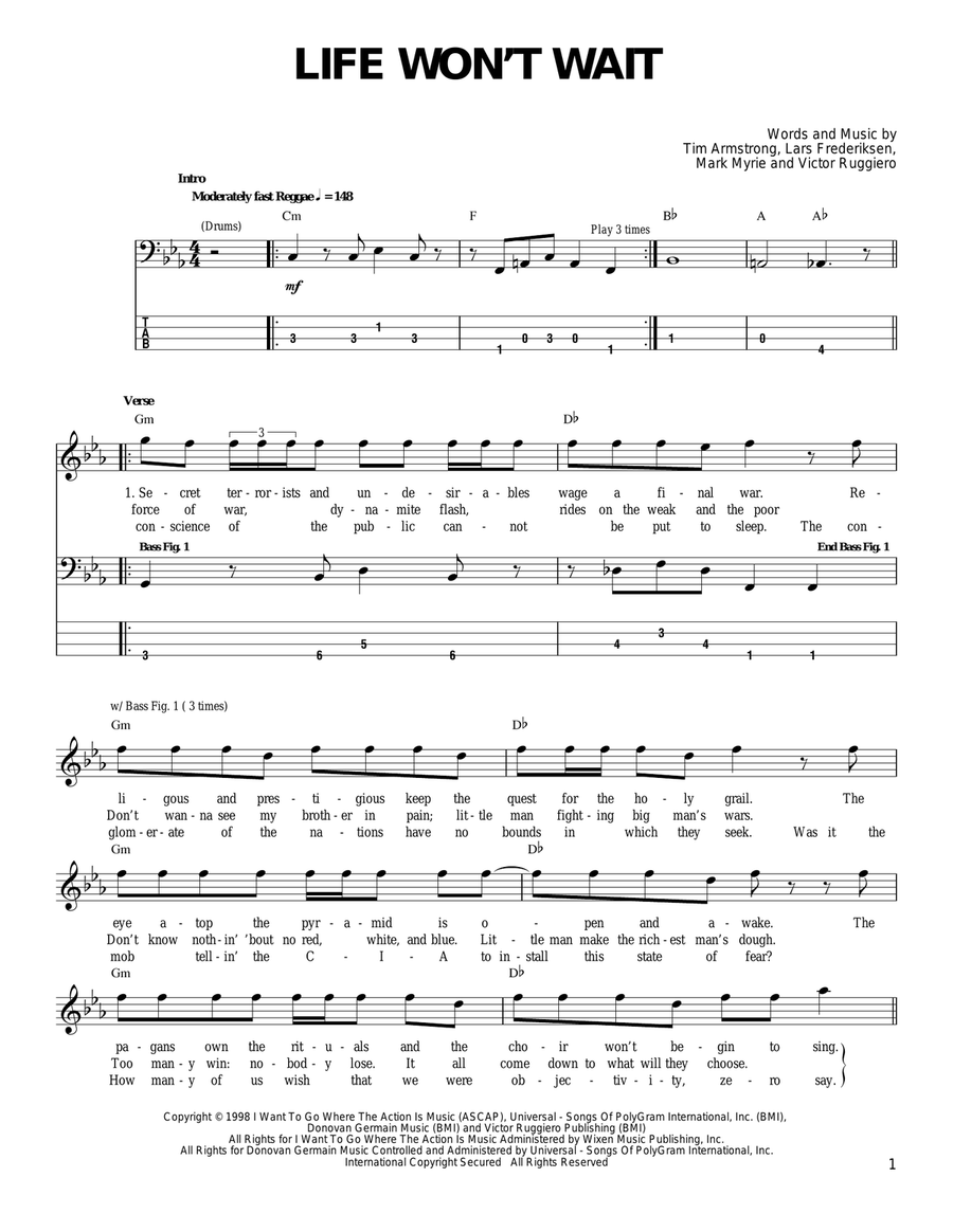 Life Won't Wait Acoustic Guitar scores gallery preview page 1