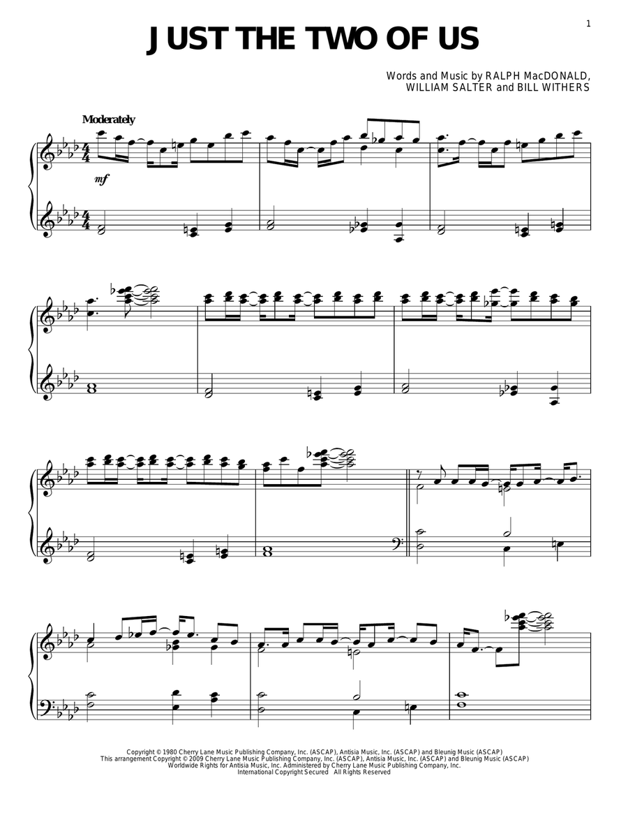 Just The Two Of Us Piano Solo scores gallery preview page 1