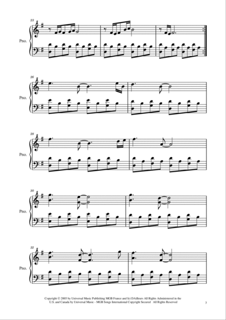 Comptine D'un Autre Été: L'après-midi Piano Solo scores gallery preview page 3