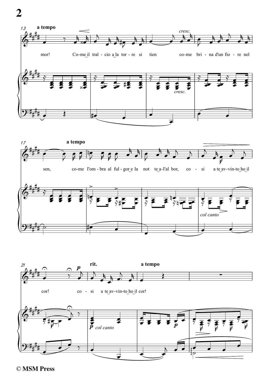 Tosti-Io voglio amarti! In E Major,for Voice and Piano Piano, Vocal scores gallery preview page 4