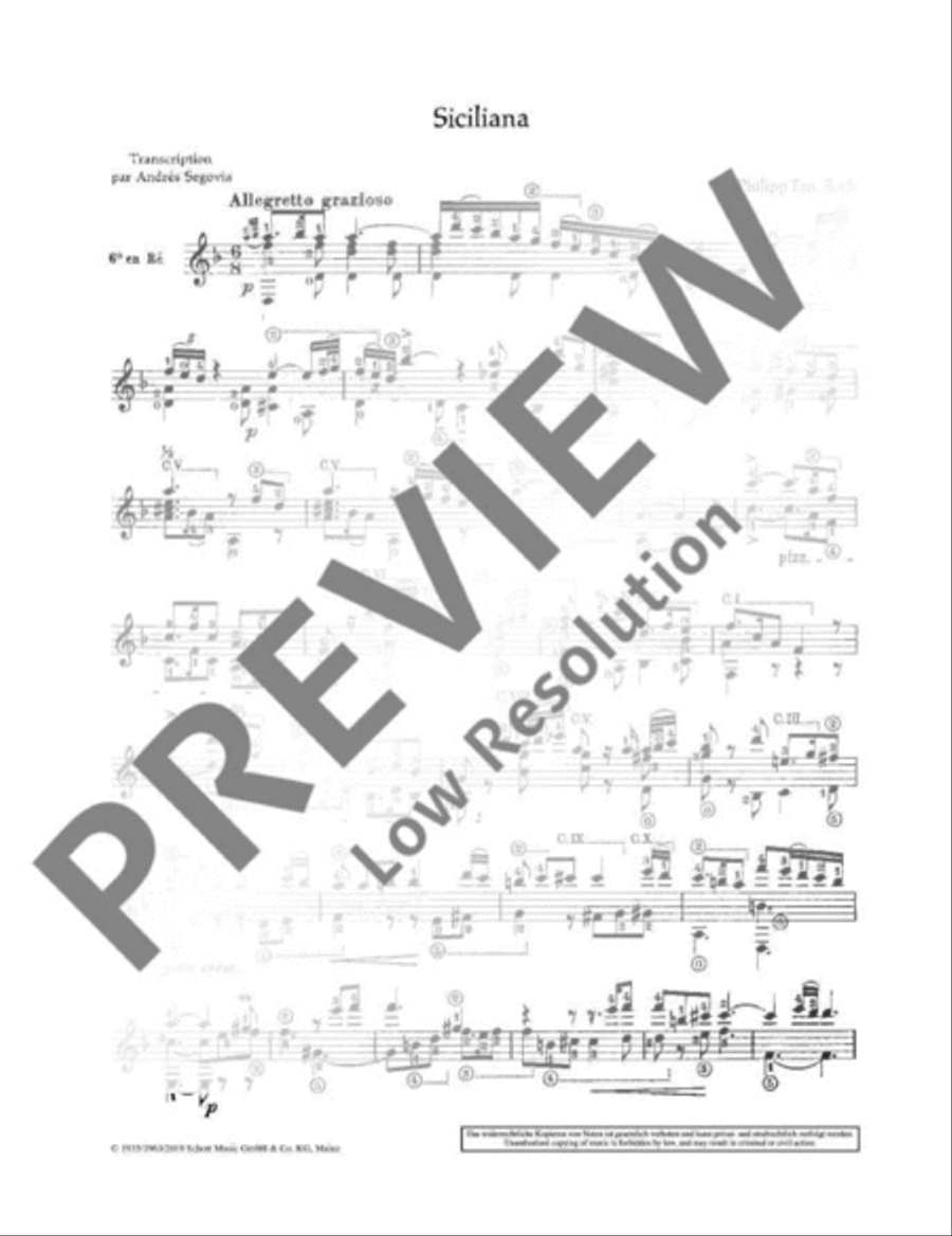 Siciliana D minor Siciliana D minor Classical Guitar scores gallery preview page 3