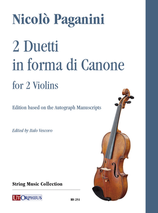 Book cover for 2 Duetti in forma di Canone for 2 Violins. Edition based on the Autograph Manuscripts
