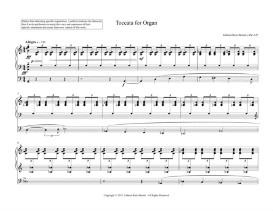 TOCCATA for Organ in A minor Organ Solo scores gallery preview page 3