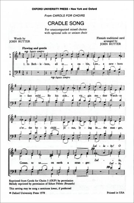 Carols For Choirs 3: Cradle Song
