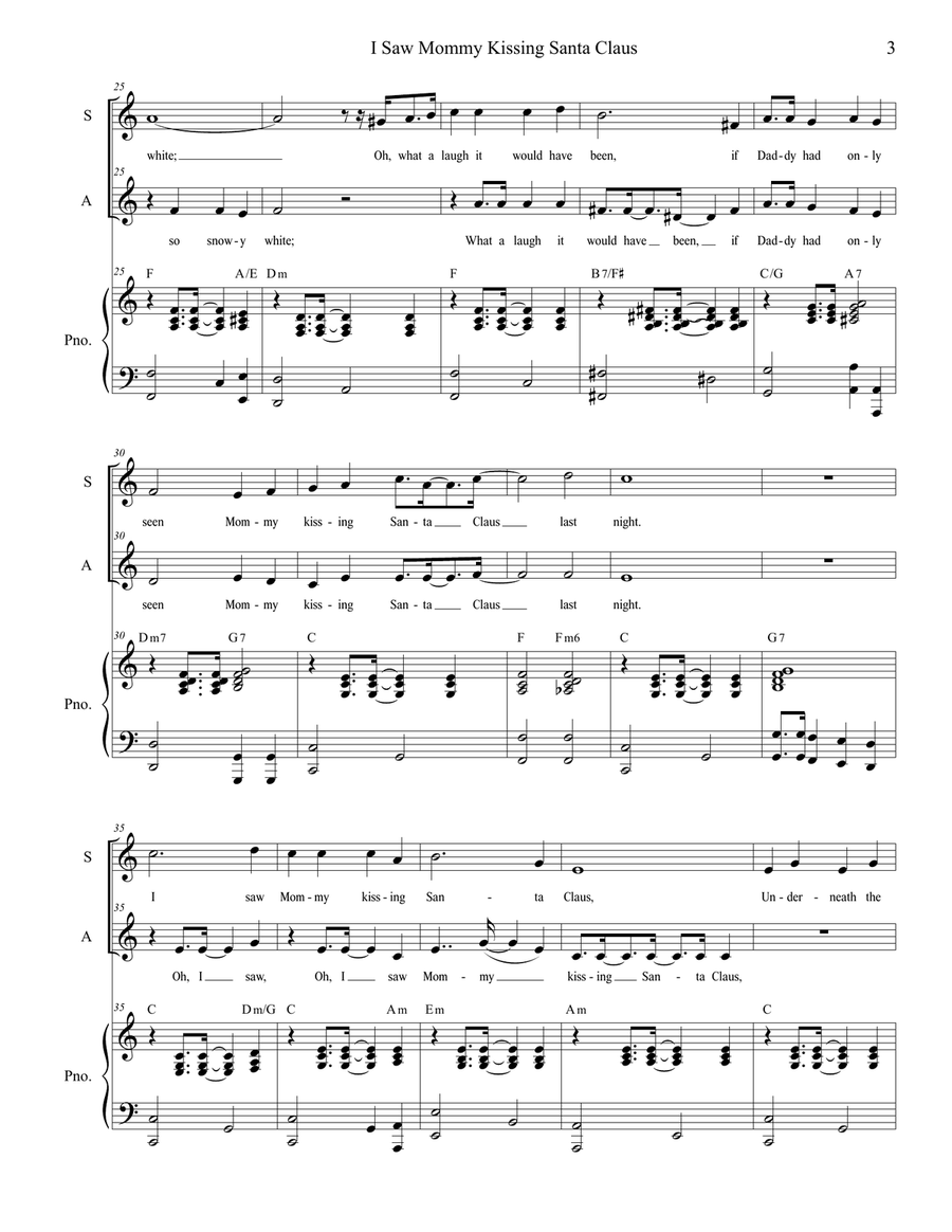 I Saw Mommy Kissing Santa Claus SA scores gallery preview page 3