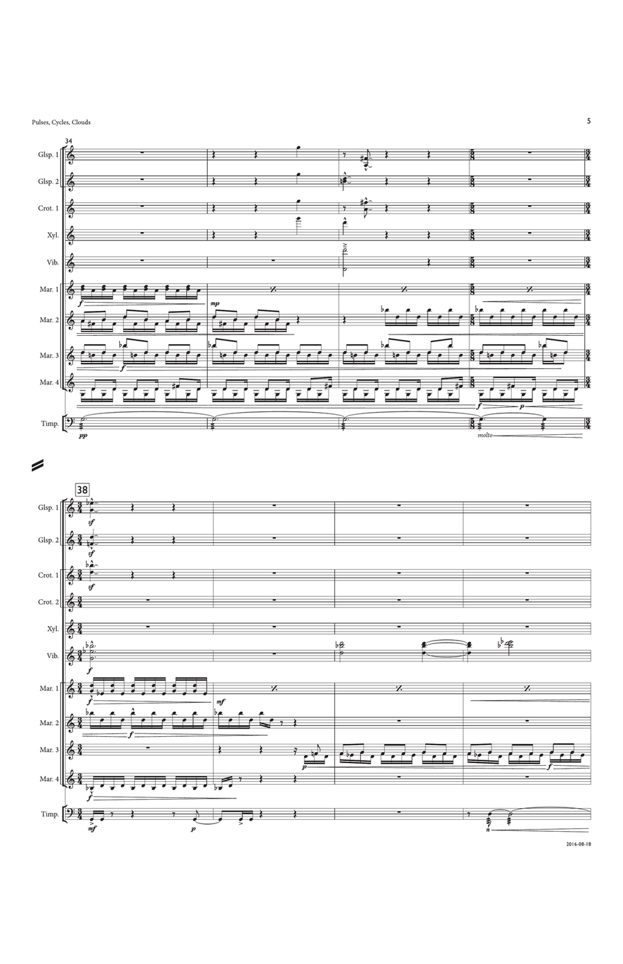 Pulses, Cycles, Clouds (Score) Percussion Ensemble scores gallery preview page 5