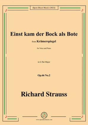 Book cover for Richard Strauss-Einst kam der Bock als Bote,in G flat Major,Op.66 No.2