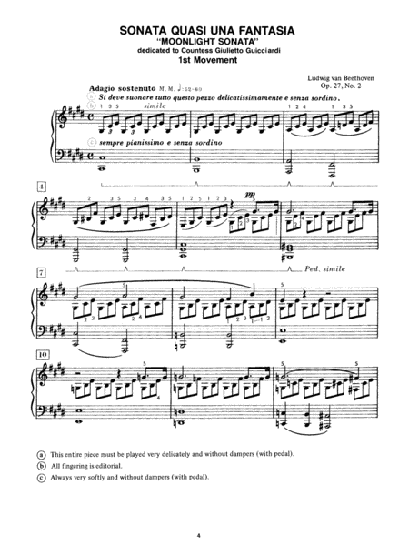 Moonlight Sonata, Op. 27, No. 2 (First Movement)