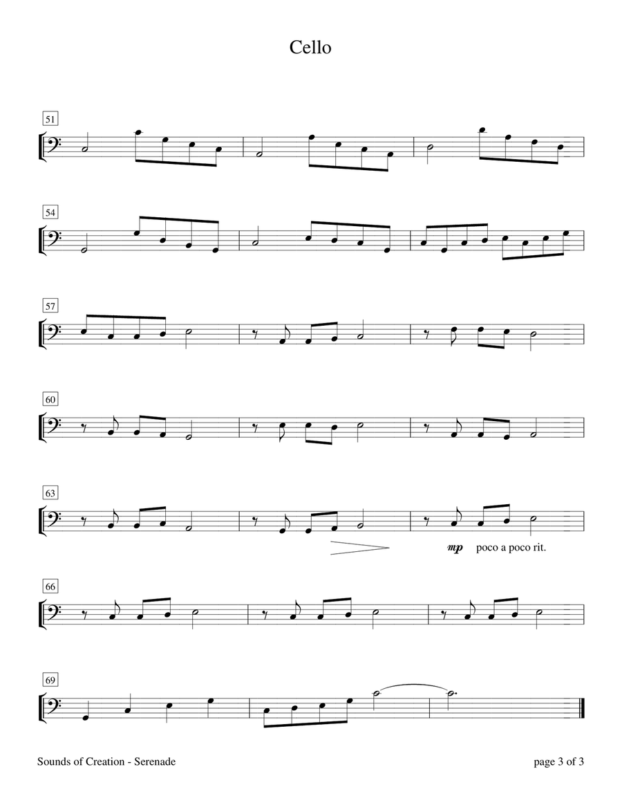 Sounds of Creation: Serenade (Violin and Cello Duet with Piano Accompaniment) Piano Trio scores gallery preview page 4