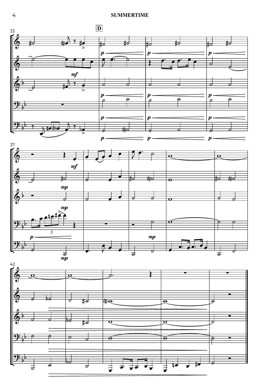 Summertime Brass Quintet scores gallery preview page 5