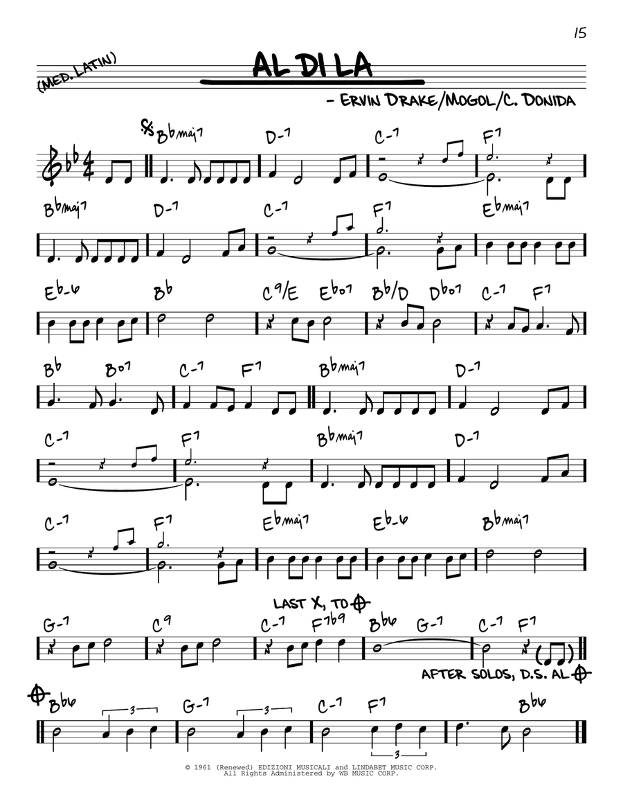 Al Di La Piano scores gallery preview page 1