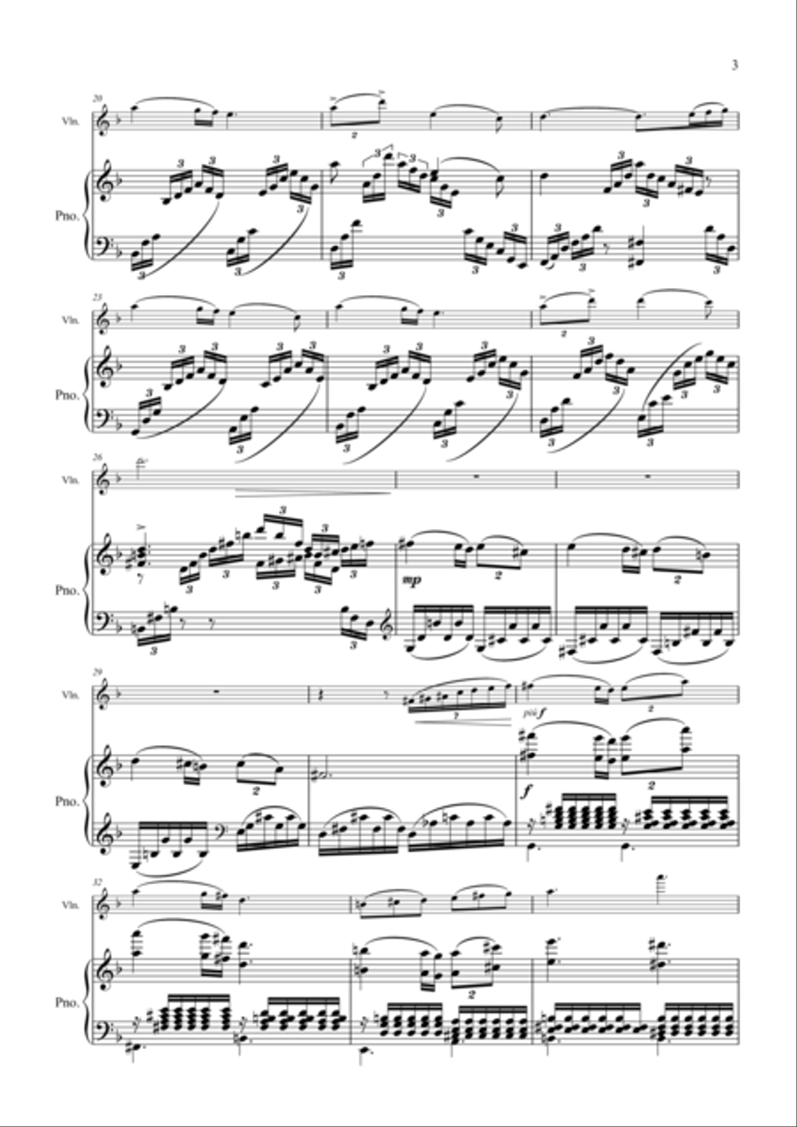 Introduction and Fugue in d-minor (violin and piano) Small Ensemble scores gallery preview page 3