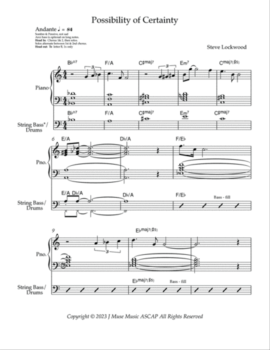 Possibility of Certainty Jazz Ensemble scores gallery preview page 2
