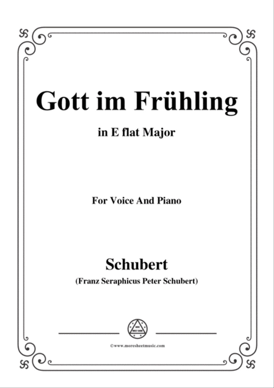 Schubert-Gott im Frühling,in E flat Major,for Voice&Piano Voice scores gallery preview page 1