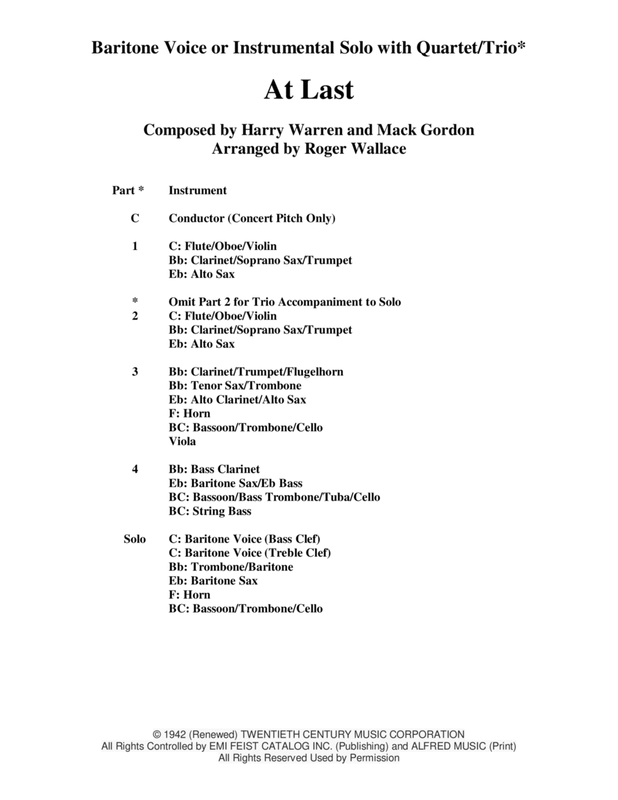 At Last Woodwind Quintet scores gallery preview page 1