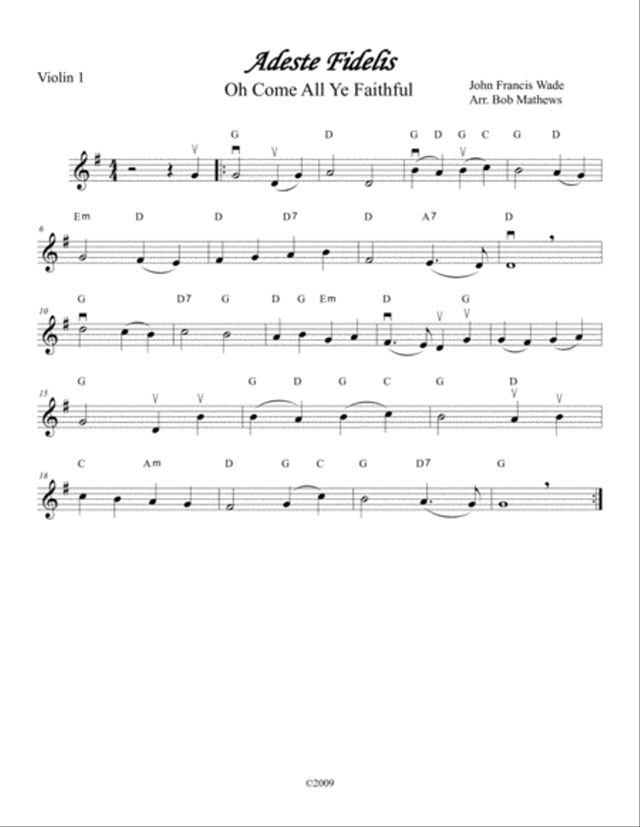 Adeste Fidelis (Oh Come All Ye Faithful) for Strings String Orchestra scores gallery preview page 5