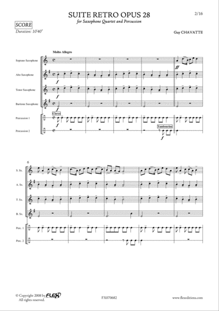 Suite Retro Opus 28 Suite Retro Opus 28 Baritone Saxophone scores gallery preview page 2