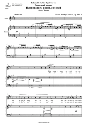 Plenivshis' rozoj, solovej, Op. 2 No. 2 (Original key. F-sharp minor)