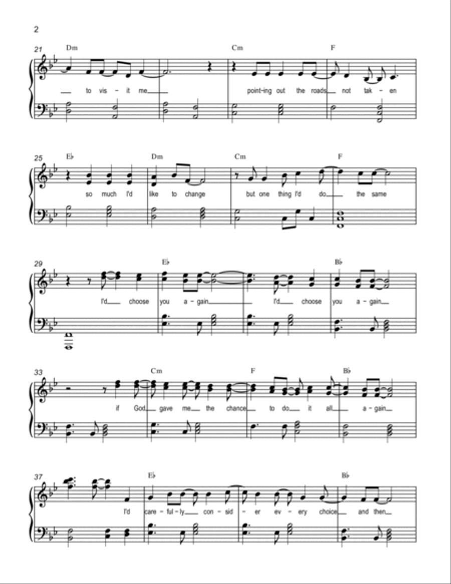 I'd Choose You Again Piano Solo scores gallery preview page 2