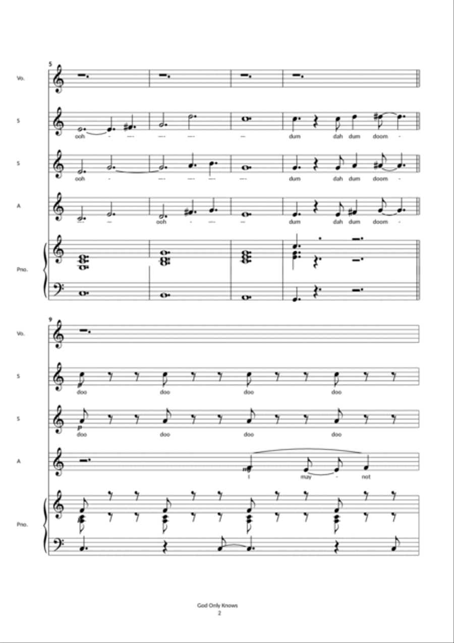 God Only Knows SSA scores gallery preview page 2