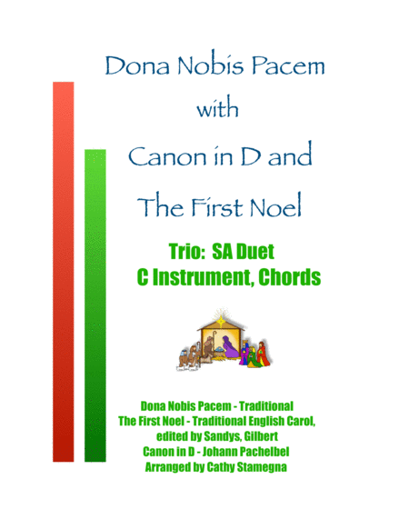Dona Nobis Pacem with Canon in D and The First Noel (Trio:  SA Duet, C Instrument, Chords) image number null