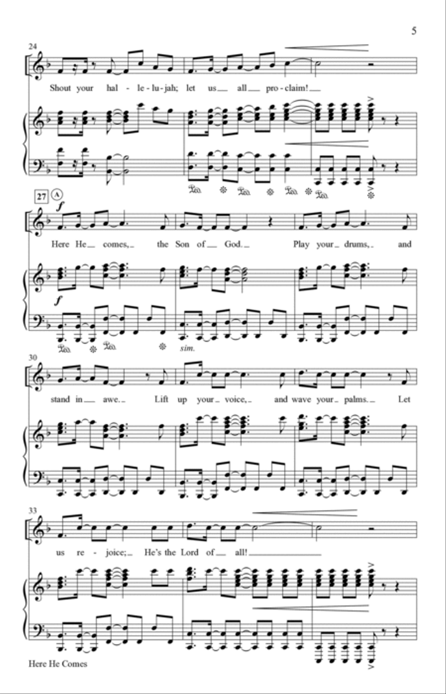 Here He Comes 3-Part scores gallery preview page 4